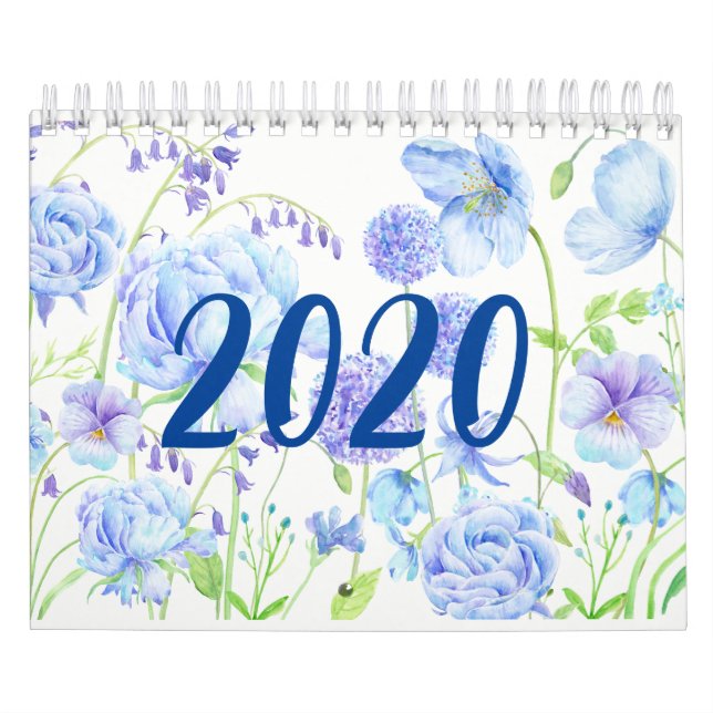 Calendário dos Jardins Florais de Watercolor 2020 (Capa)