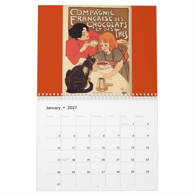 Calendário dos posteres vintage 2013 (Jan 2027)