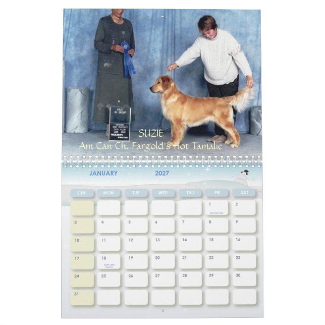 Calendário dos Retrievers dourados 2007 de JBG (Jan 2027)