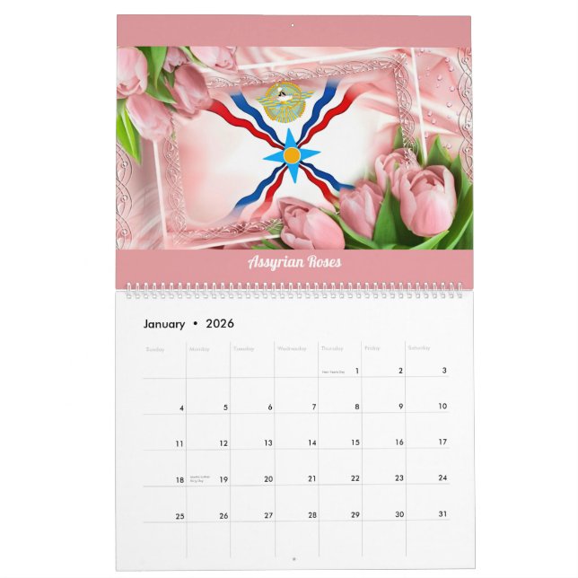 Calendário dos Rosas Assírios 2024 (Jan 2026)
