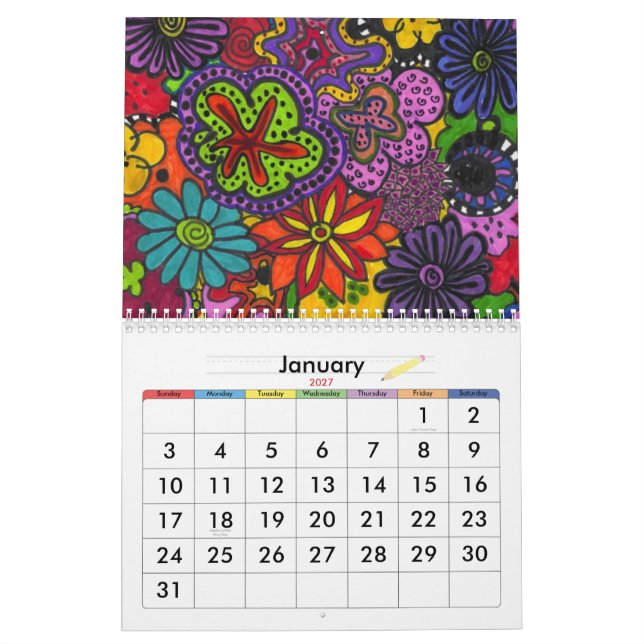 Calendário dos trabalhos artísticos originais de (Jan 2027)