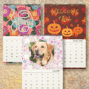 Calendário Doze Meses de Arte Personalizada para Parede da Fa