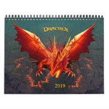 Dragão calendário, Dragon Calendar, (28cm x 22cm)