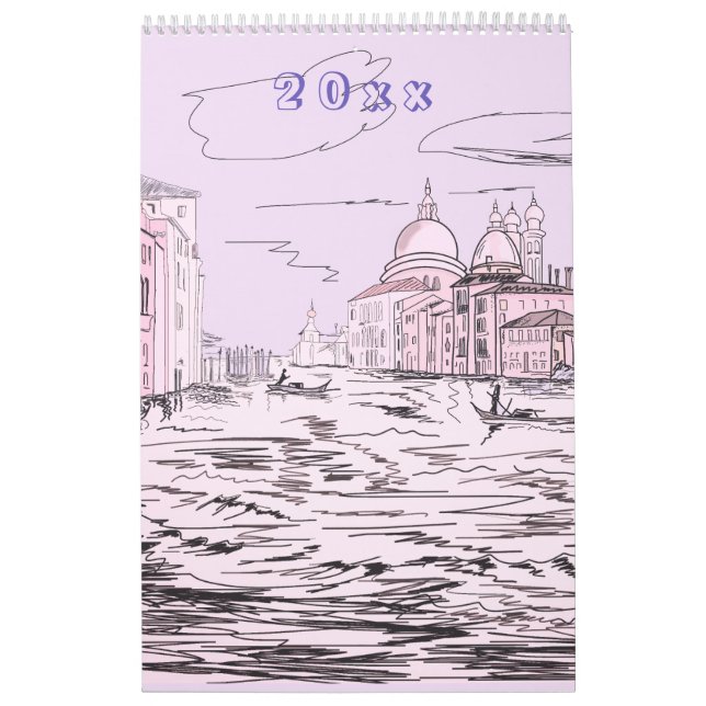 Calendário Dream e Viagem Cities Na moda moderno (Capa)