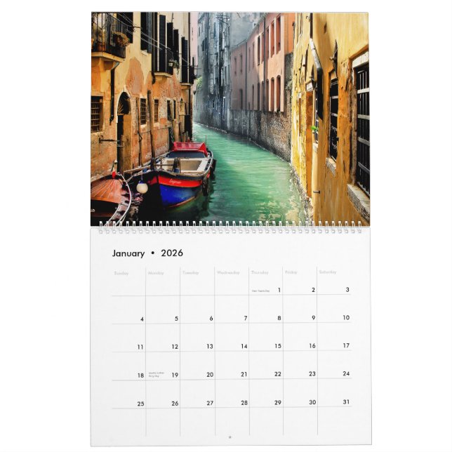 Calendário DREAM OF VENICE 2026 Calendar (Jan 2026)