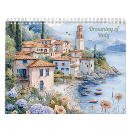 Calendário Dreaming of Italy | 2026 Watercolor Landscape