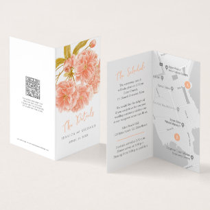 Calendário e mapa do evento florescente de pêssego