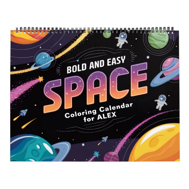 Calendário Easy Space Coloring Calendar (Capa)