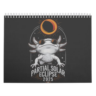 Calendário Eclipse Solar Parcial 2025 Anfíbio Axolotl
