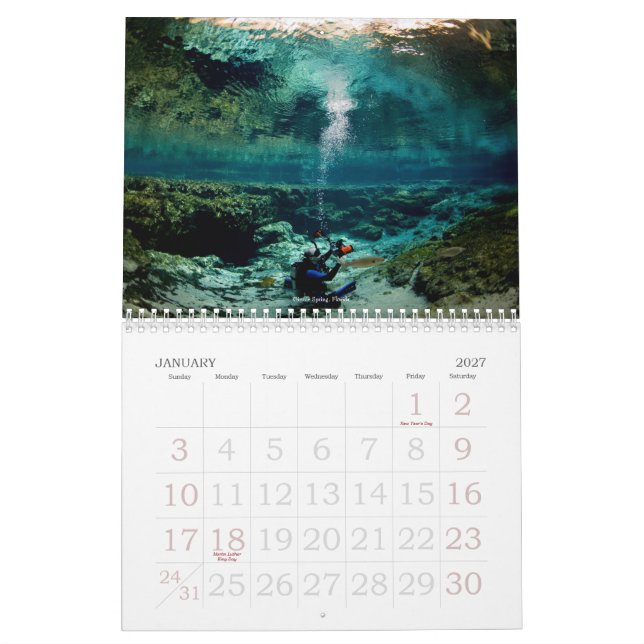 Calendário Edição 2009 subaquática das viagens (Jan 2027)