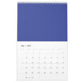 Calendário Elegância de Férias Azul Real
