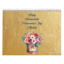 Calendário Elegant Gold Administrative Professionals Day