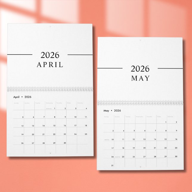 Calendário Elegant Minimalist 2026 Calendar (Criador carregado)