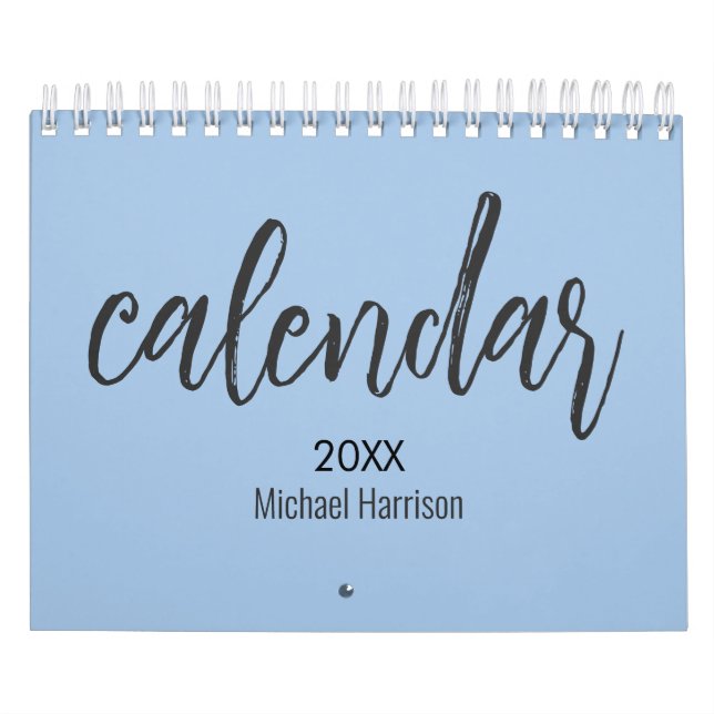 Calendário Elegant Minimalist 2026 Calendar – Dusty Blue  (Capa)