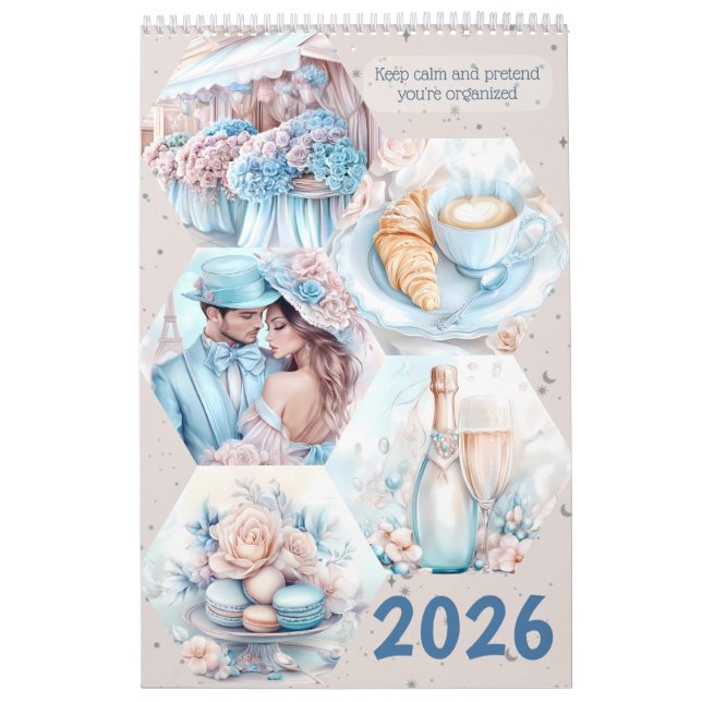 Calendário Elegant Parisian Romance 2026 Calendar (Capa)