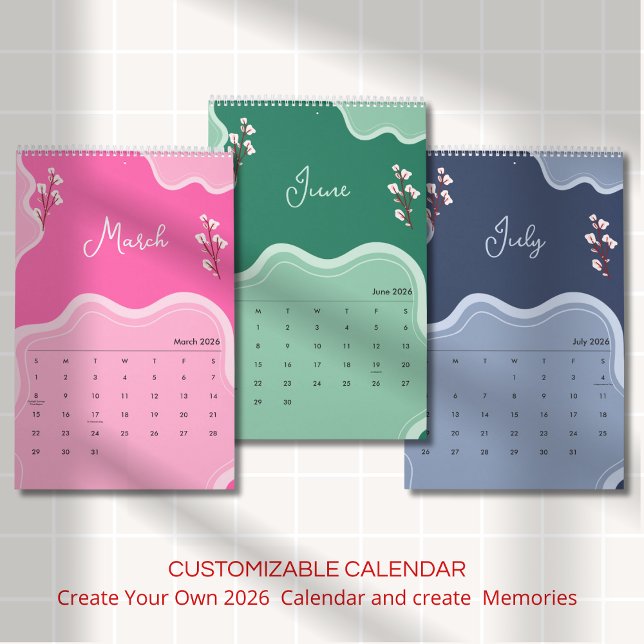Calendário Elegant Soft Floral Aesthetic (Criador carregado)