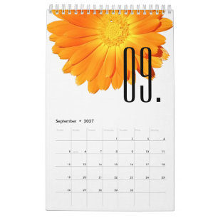Calendário Elegante Floral Colorido Flores Amante de Flores 2