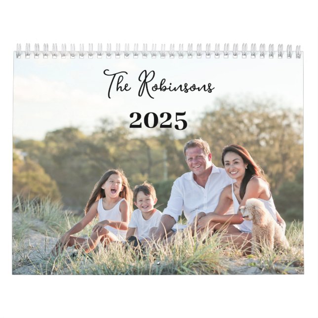 Calendário Elegante Moderno de Foto da Família 2025 (Capa)