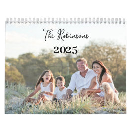Calendário Elegante Moderno de Foto da Família 2025