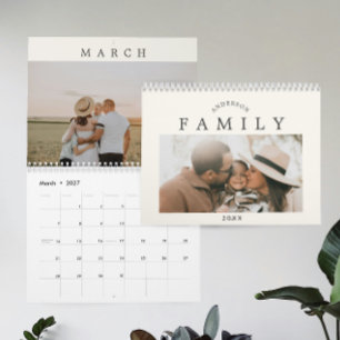 Calendário Elegante Terra Criar Sua Própria Foto Moderna da F