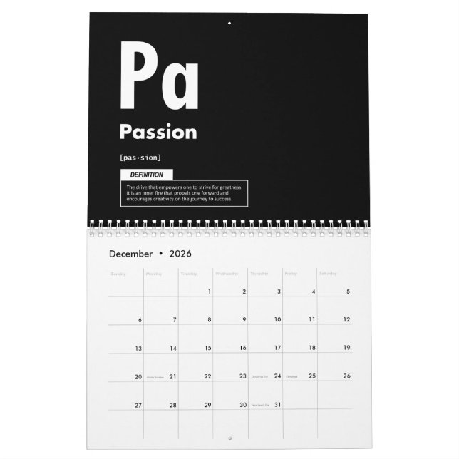 Calendário Elementos De Sucesso - Motivação De Hustle Gym (Dez 2026)