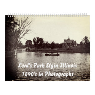 Calendário Elgin Illinois Lords Park Fotografias de 1890