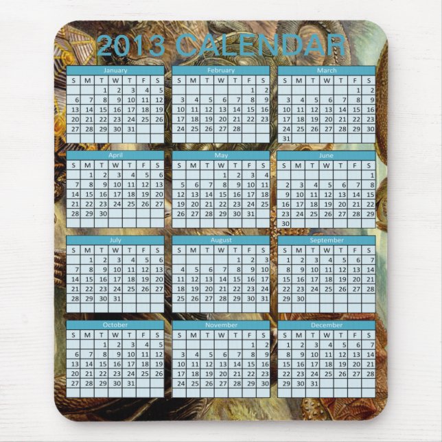 Calendário em um Mousepad (Frente)
