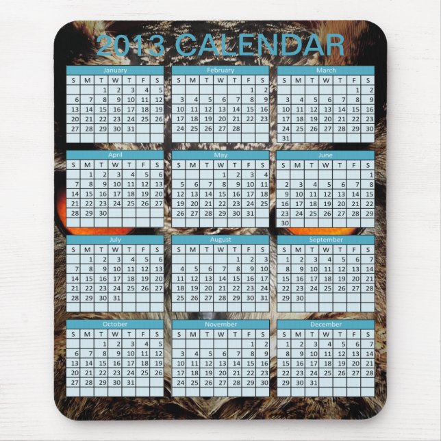 Calendário em um Mousepad (Frente)