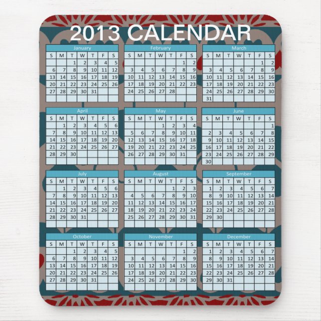 Calendário em um Mousepad (Frente)