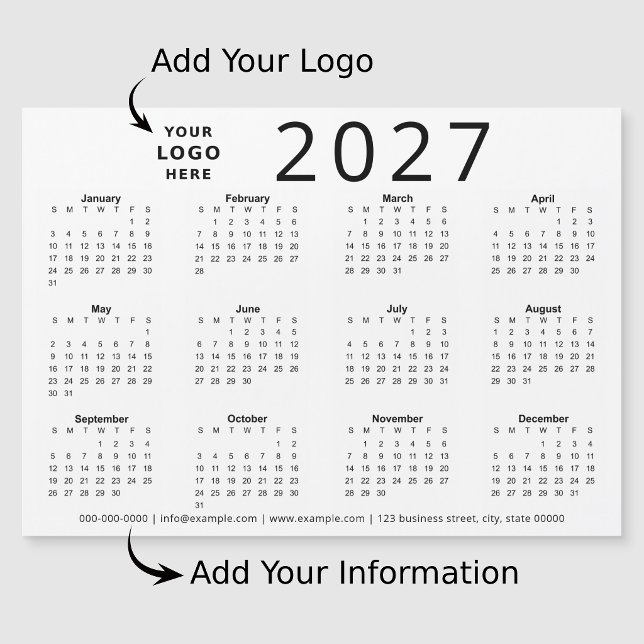 Calendário Empresarial com Logotipo Personalizado  (Criador carregado)