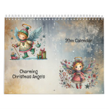 Encantadores Anjos de Natal Estilo de Arte Popular