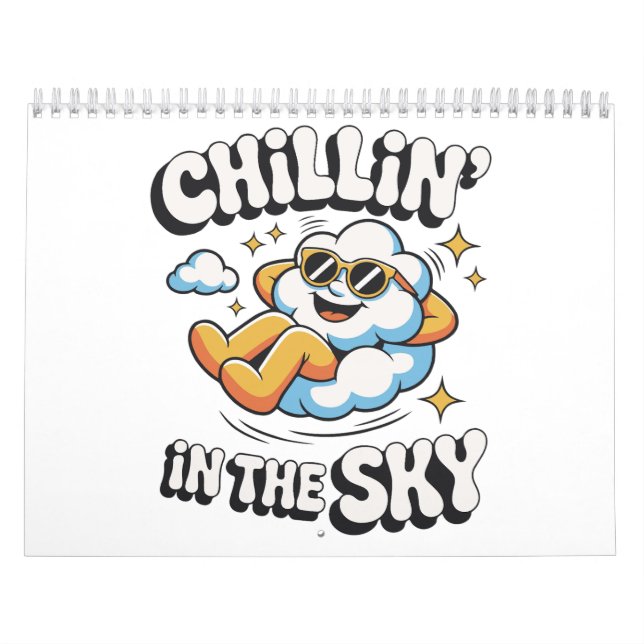 Calendário Enfileirando na Parede Design da Nuvem Céu (Capa)