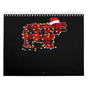 Calendário Engraçada Família de Homens de Natal Hippo
