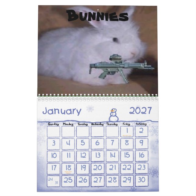 Calendário engraçado das armas (Jan 2027)