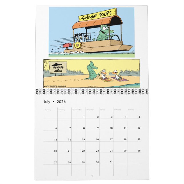 Calendário Engraçado de Cartoon Animal Zazzle Brasil