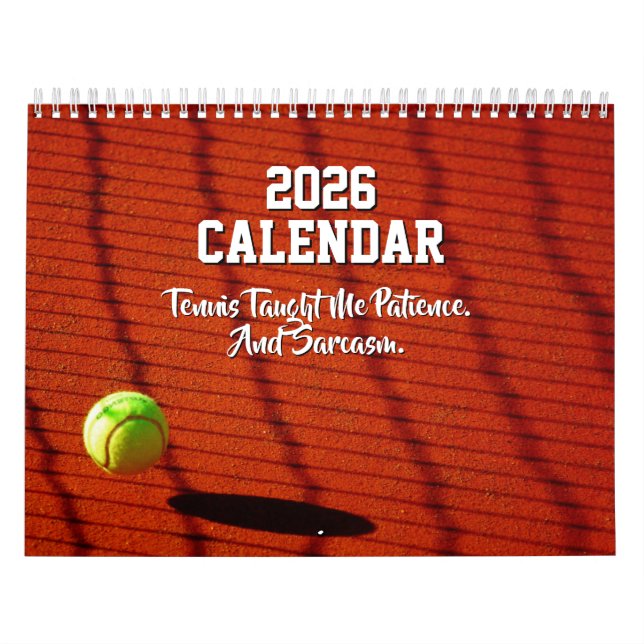 Calendário Engraçado de Tênis 2026 para Treinador  (Capa)