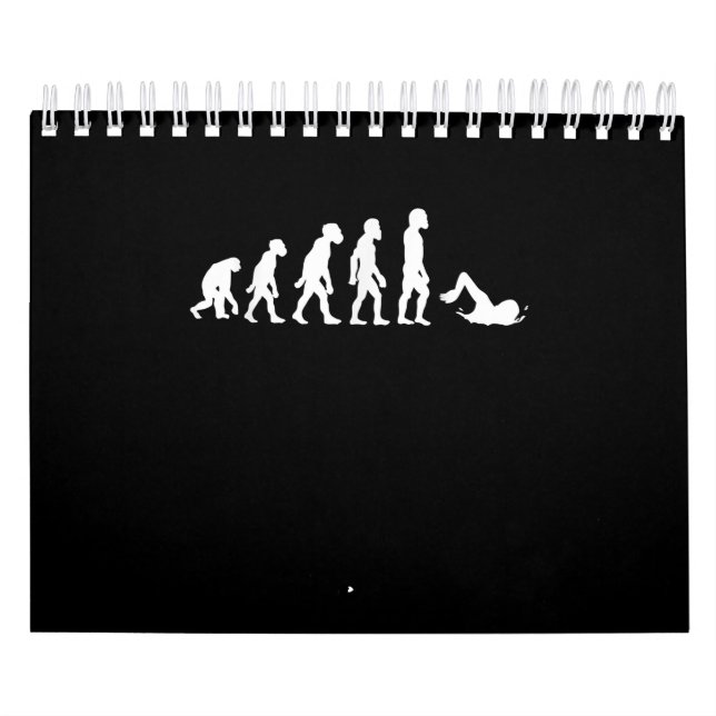 Calendário Engraçado Evolução da Nadação Humana Natação Nadad (Capa)