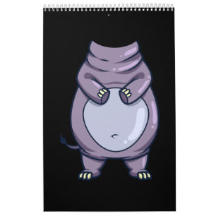 Calendário Engraçado Hippo Corpo Sem Cabeça Halloween Fanta