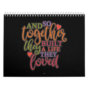 Calendário Engraçado Juntos Eles Construíram Uma Reunião Fami