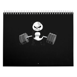 Calendário Engraçado Panda Trabalhando Kitten Gym Poder de De