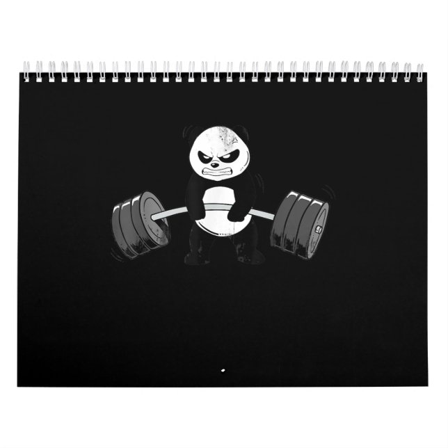 Calendário Engraçado Panda Workout Kitten Gym Deadlifpower (Capa)