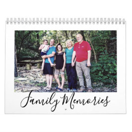 Calendário Envie suas Memórias de Fotos de Família Personaliz