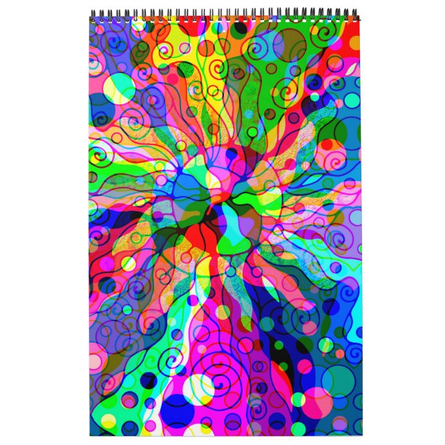 Calendário Esboço de arte fantasiosa - Abstrato Neon Shift 1 (Capa)