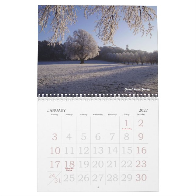 Calendário escocês 2012 das vistas (Jan 2027)