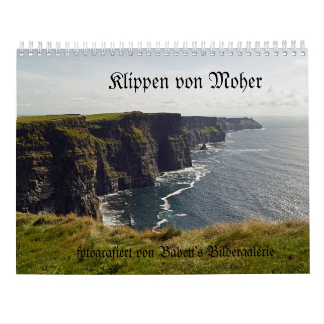 Calendário Escolhos de Moher 2020 alemão (Verso)