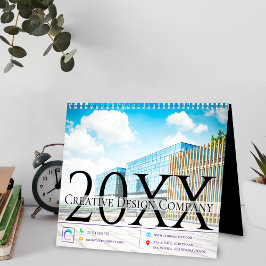 Calendário Escritório Elegante Multi-Foto Ano 20XX