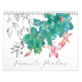 Calendário Escritura de Bíblias Salms Plantas Botânicas De Aq