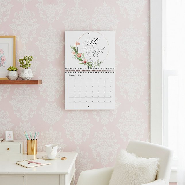Calendário Escritura e flores (Criador carregado)