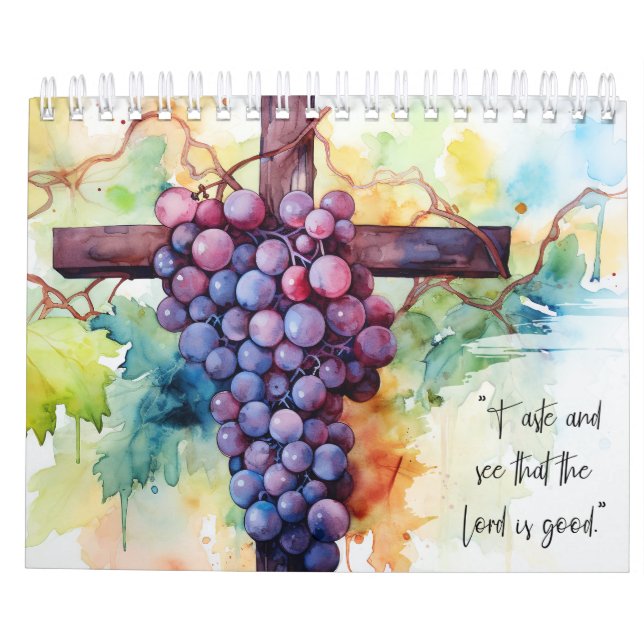 Calendário Escrituras de bíblia de motivação positiva (Verso)