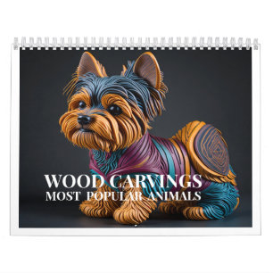 Calendário Esculturas em Madeira Animais Mais Populares do Mu